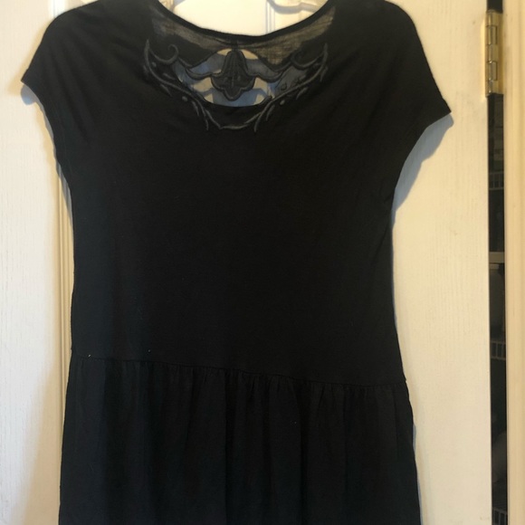 Free People Black Lace Cutout Top XS - Picture 4 of 7